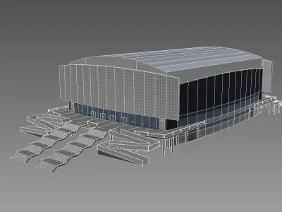Stadium curling center Low-poly 3D model