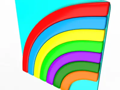 Rainbow Emoji Low-poly 3D model