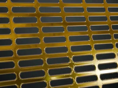 Golden Metal Grill Transparent PBR Seamless Texture