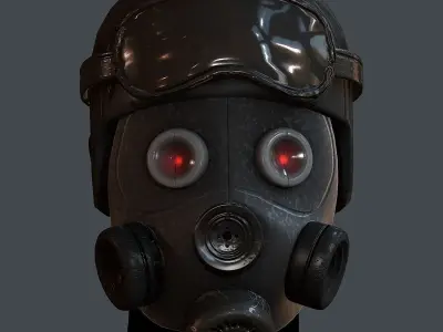 Gas mask helmet 3d model scifi Low-poly Low-poly 3D model Low-poly 3D model