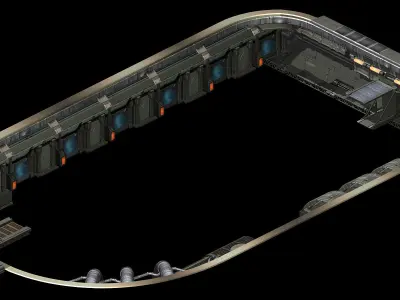 Sci Fi Building-Airport 02 3D model