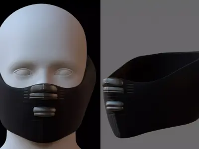 Gas mask helmet 3d model scifi Low-poly  Low-poly 3D model