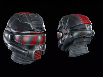SciFi Helmet Low-poly 3D model