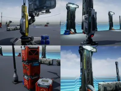 Sci - Fi Props Exterior Pack Low-poly 3D model