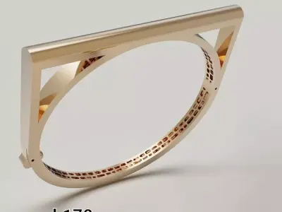 Minimal Architectural Closed Bangle Bracelet 3D print model