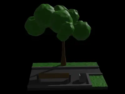 Park bench nature 3D model