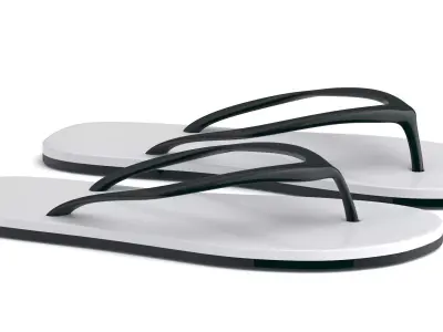 white Flip Flop 3D model