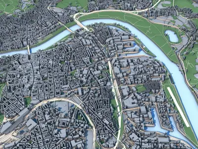 Linz City in Austria 3D model