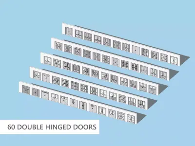 Doors Collection - 60 Pieces Low-poly 3D model