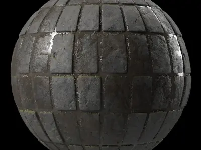 Pavement Materials 28- Slat Stone Paving - Pbr 4k Seamless Texture