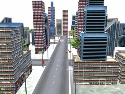 Lowpoly Ultra City Building Low-poly 3D model