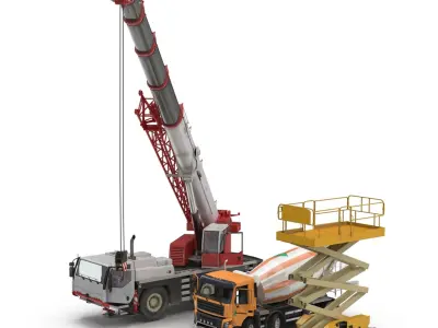  Construction Vehicles Rigged Collection 3D Models 