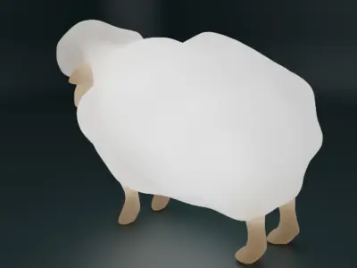 Indirect lighting of fluffy sheep 3D model
