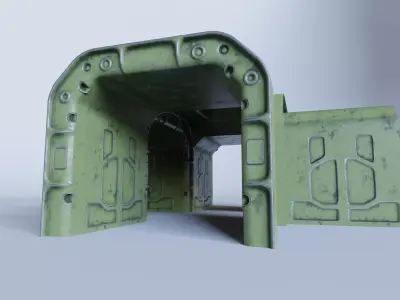 Modular Post Apocalyptic and Militaristic Bunker Set Low-poly 3D model