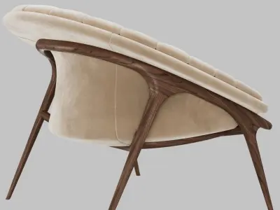 Phu Cau Walnut Modern Armchair by Alma de Luce 3D model
