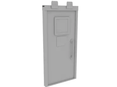 Door PBR with handle Low-poly 3D model