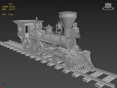Next generation steam locomotive Low-poly 3D model