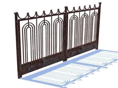 Old Rusty Fence Low-poly 3D model buy