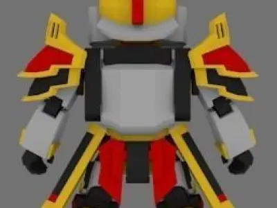 Super Mecha 14 - Bomzuu of Code Name B4M00 Low-poly 3D model