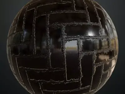 Dark Espresso Woven Leather Petal Pattern PBR Seamless Texture