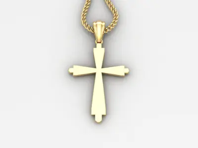 Light Gold 18K Cross Pendant 1CP035 3D print model