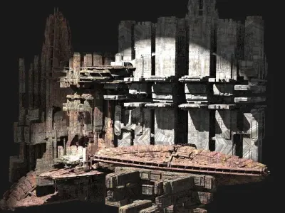 Mega City  Space Station Kit bash  3D model