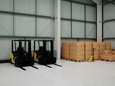 Warehouse Interior 2b Low-poly 3D model