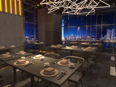 Modern restaurant 3D model 3D model