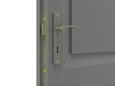 Interior Door Classic single Low-poly 3D model