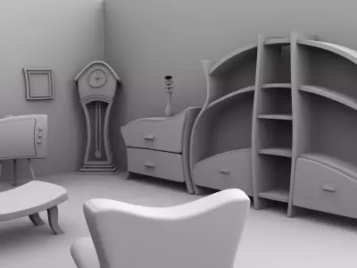 cartoon  room  3D model