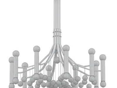 Gaetano chandelier with balls hanging from it 3D model