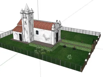 Architecture-Religion-God-Culture-Temple-0113 church with roof 3D model