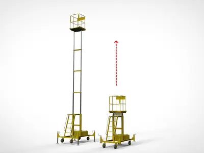 sci-fi stairs 4 3D model