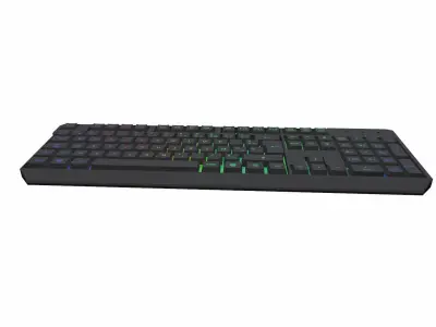 RGB Mechanical Gaming Keyboard switched On Low-poly 3D model