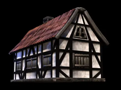 Medieval and Tudor Home Low-poly 3D model