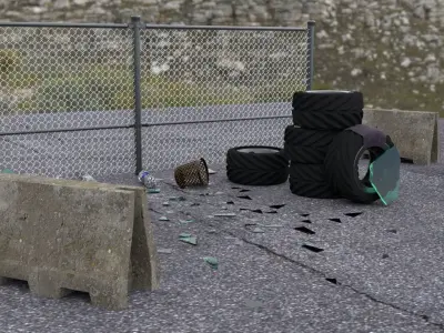 Fence barrier collection 3D model