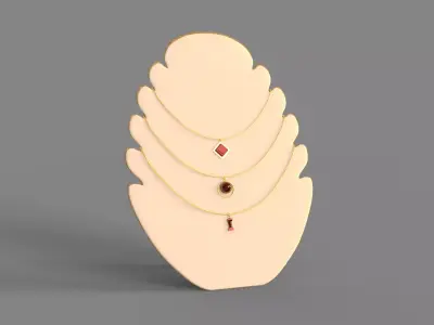 Flame Shape Necklace Display 3D model