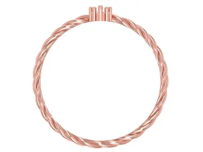 Solitaire Women Light Weight Twisted Band Ring 3D print model