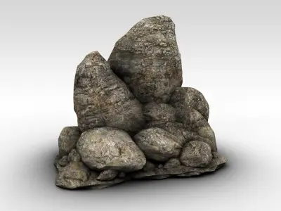 Detailed rock formation Low-poly 3D model
