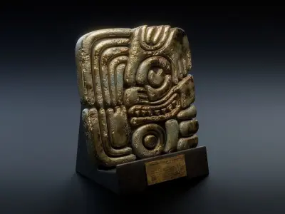 Ancient Mayan Glyph Low-poly 3D model