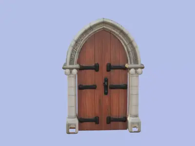 massiv wooden door 3D Game Ready Model 3D model