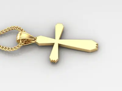 Light Gold 18K Cross Pendant 1CP006 3D print model