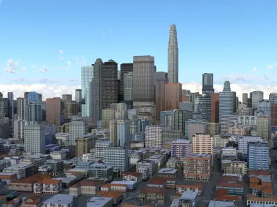 City 77 Low-poly 3D model