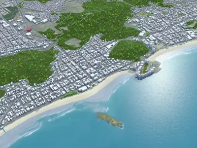 Guaruja Brazil Low-poly 3D model