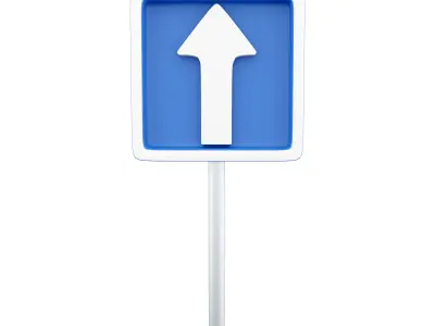 3d Straight road sign icon 3D model