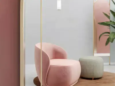 Contemporary Brass Floor Lamp  3D model