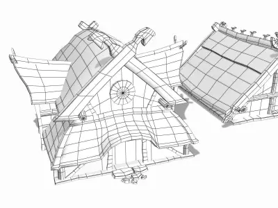Viking Building Pack Low-poly 3D model