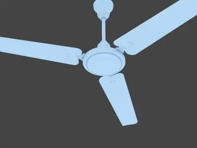 White Ceiling Fan 3D model