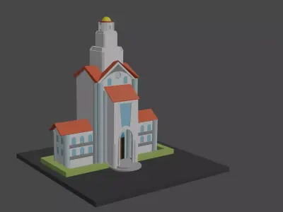 Palace church Free low-poly 3D model