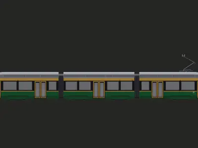 Skoda  Low-Floor Tram Low-poly 3D model